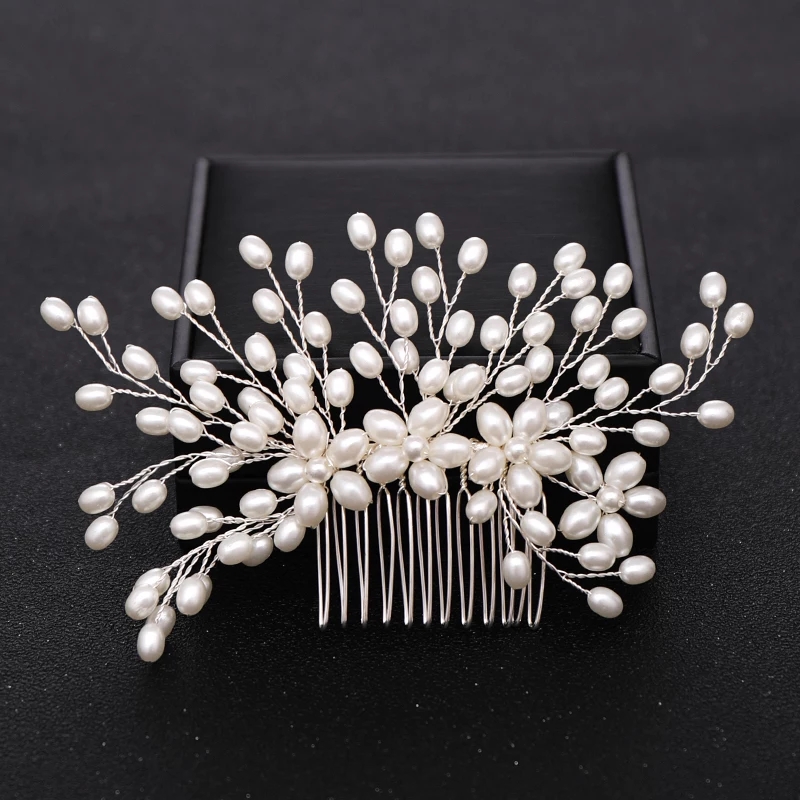 Elegant Bridal Wedding Hair Accessories Crystal Pearl Flower Girl Headband Ribbon Headpiece Hair Jewelry Accessories