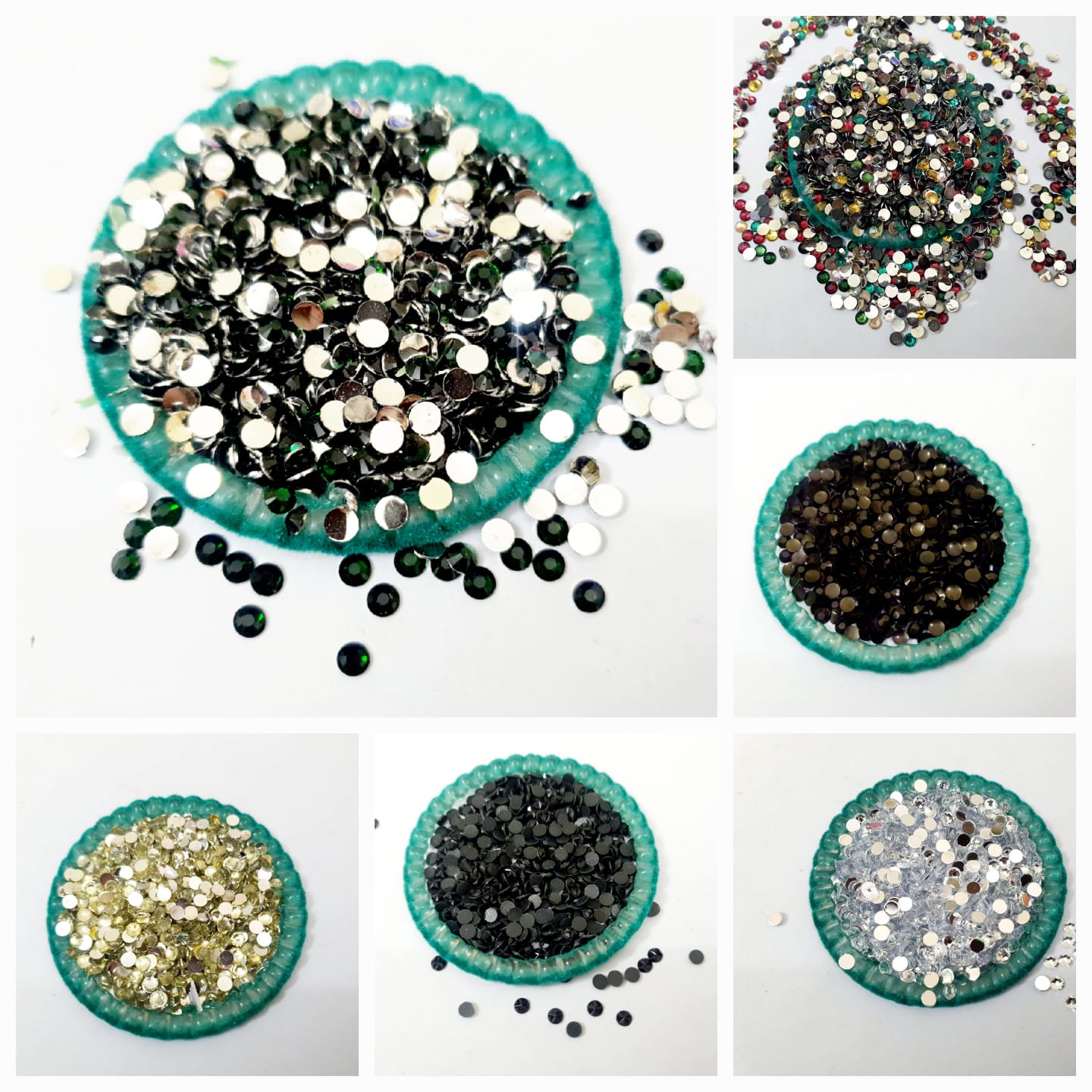 300 Plus Pcs Shiny Kundan Beads DIY Sewing Craft Sets Small Size 4mm Resins
