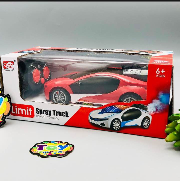 New Cool 3D Lighting Smoke Spray RC Car for Kids - Rechargeable Remote Control Toy Vehicle with 4-Wheel Drive and Active Smoke Button