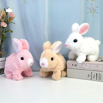 Electric Walking & Jumping Plush Rabbit Bunny Toy with Sound and Motion for Kids (Random Colors)