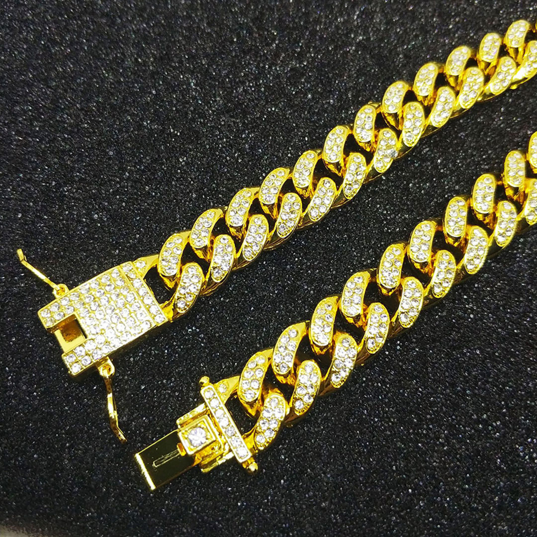 Diamond Cuban Chain Bracelet Fashion Men's Fashion Hip Hop