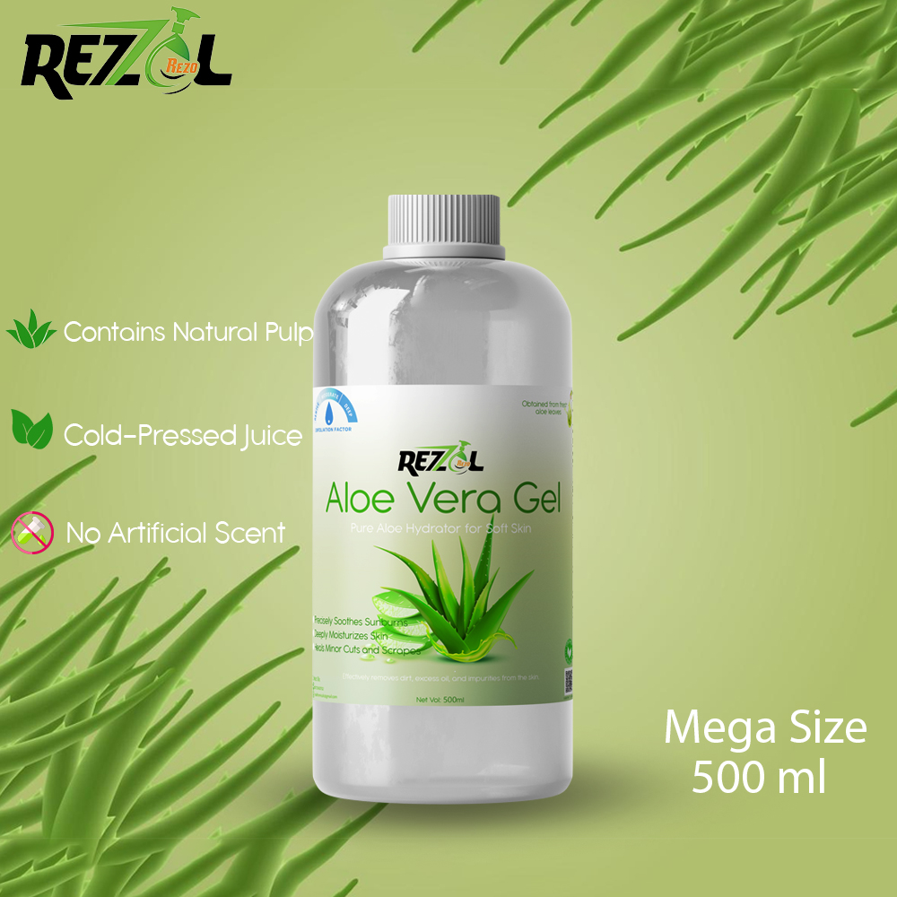 Rezol Naturals Aloe Vera Gel Soothing For Face Hair Body All Skin Types  500ml | Daraz.pk