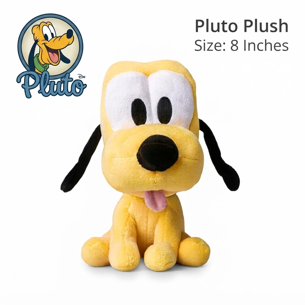 Disney Classic Pluto Dog Plush Toy 8 Inches – Soft Cuddly Stuffed Character Doll for Kids, Disney Fans & Collectors