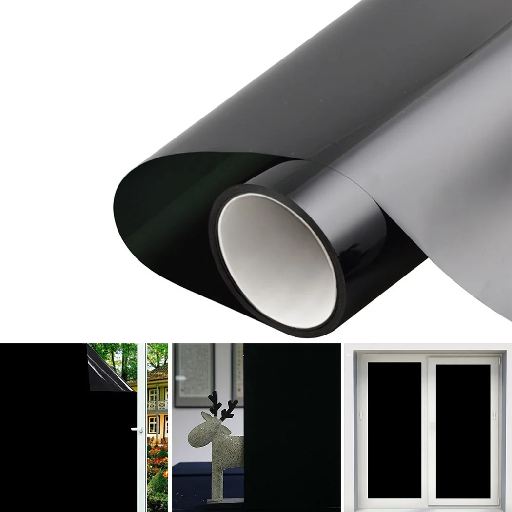 Pvc Window Covering Window Film PVC Black Self-Adhesive Sun Protection & Privacy Screen ...