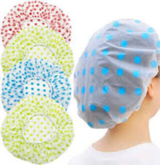 (6 Pcs) Shower Caps  Waterproof Shower Cap for Women Reusable Shower Hat Bath Caps with Elastic Band, Large Plastic Long Hair Environmental Protection Hats for Ladies Girls Kids Spa Salon