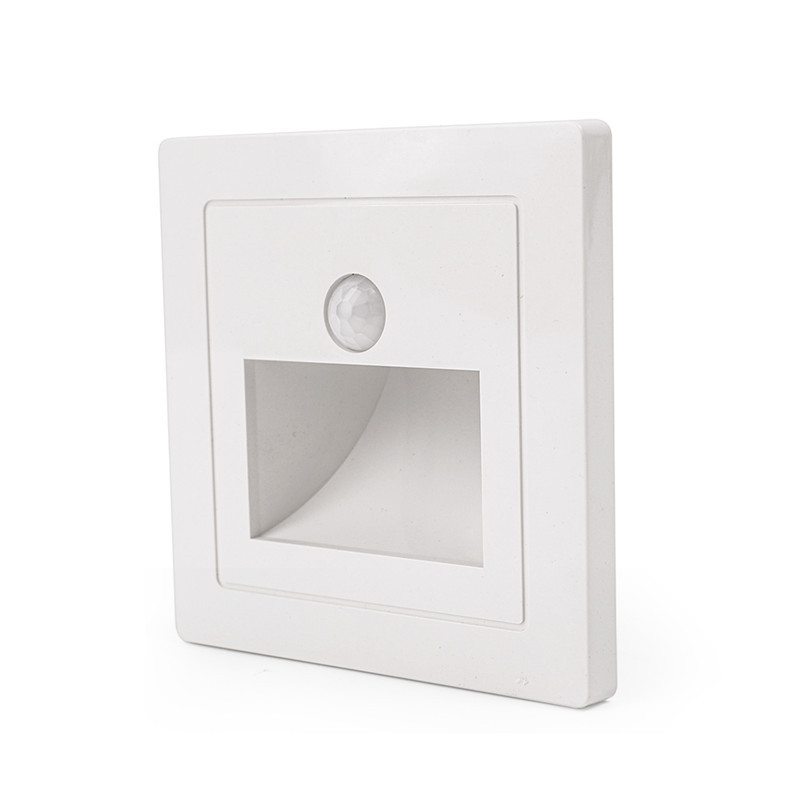 Led Recessed Wall Sconce Lamp PIR Sensor Stairs Light Step Lamp 4 Color