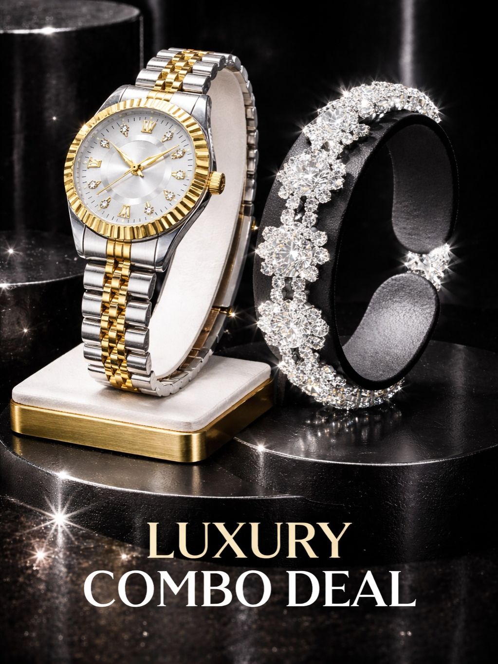 Luxurious Ladies Golden Fashion Watch 100% Imported Quality Classical Collection Fashion Watch for Girl's