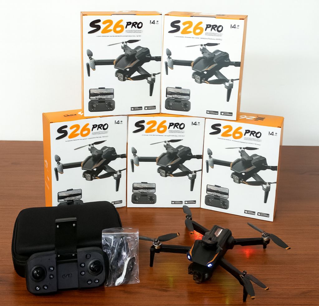 S26 Pro Drone Brushless Motors HD Camera RC Quadcopter with Wi-Fi FPV, Headless Mode, One-Key Takeoff/Landing, Altitude Hold, Obstacle Avoidance & Remote Control – Beginner Camera Drone