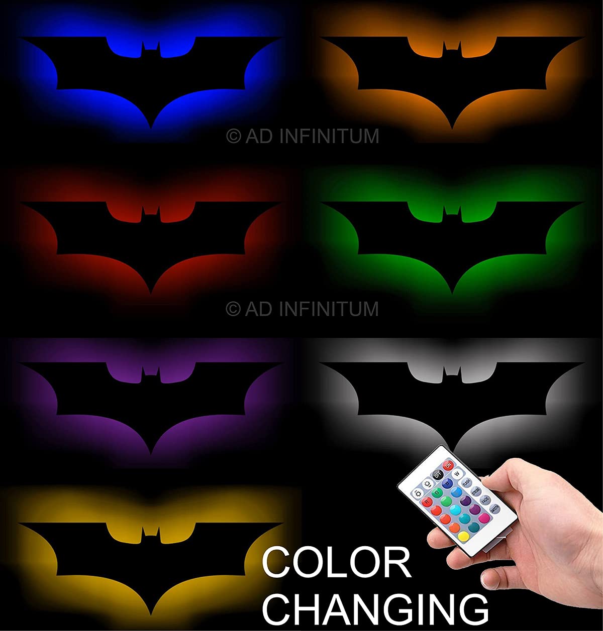 3D Batman Led Wall Lamp - For Gaming WALL Decor Gaming Decor  - ZF room decor - Color Black