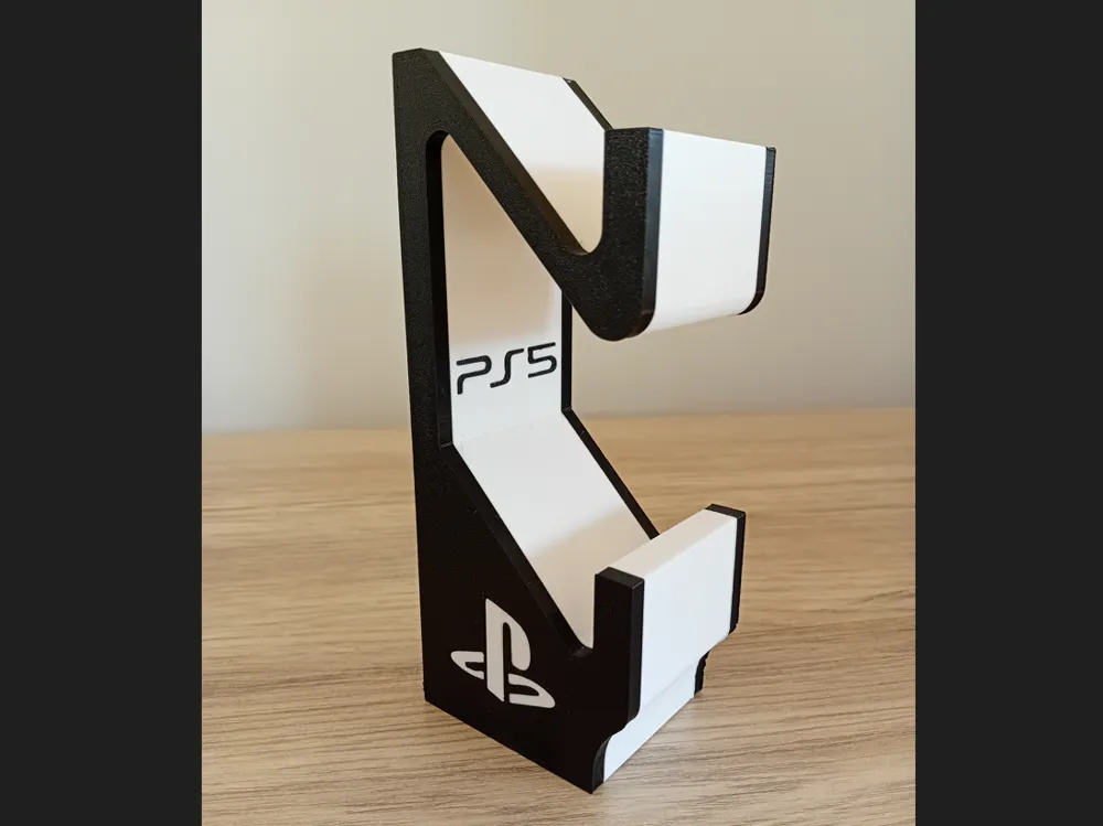 Dual PS5 Controller Holder – PlayStation 5 Gamepad Stand, Modern Desktop Organizer for 2 PS5 Controllers, Durable Space-Saving Gaming Accessory Display Dock for Gamer Setup, Home & Entertainment Room