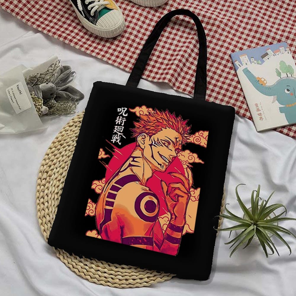 Jujutsu Kaisan Tote Bag Ryomen Sukuna For Korean Cartoon Fans Canvas ...