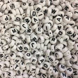 100 Pieces | Mixed Alphabet Beads | Round White | 7mm | Perfect for DIY Jewelry Making, Crafts & Accessories