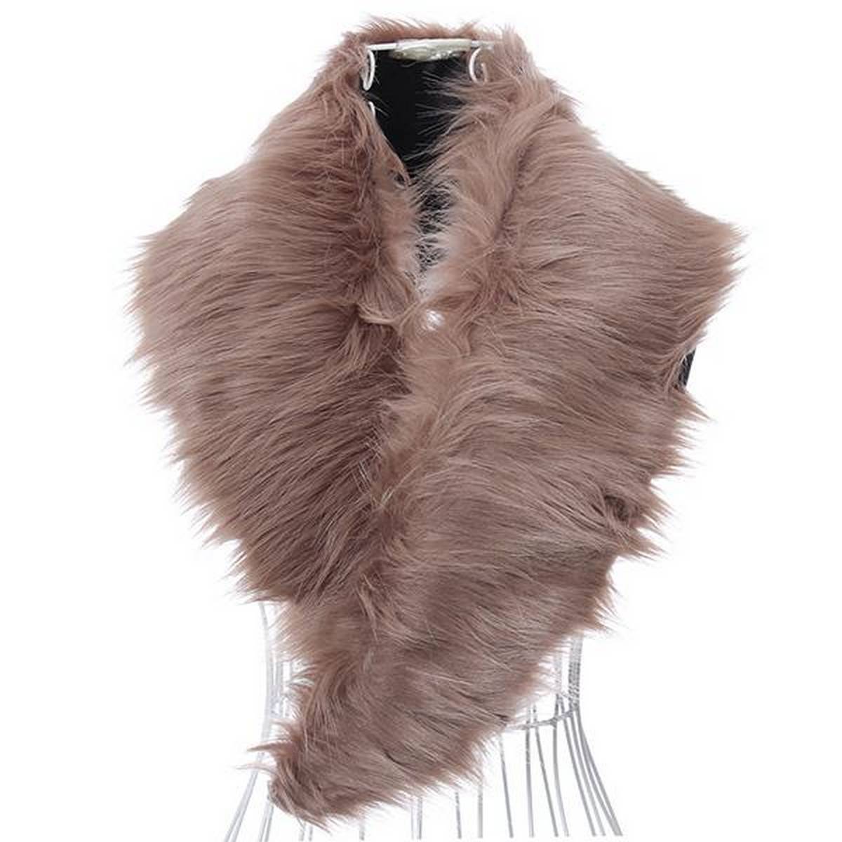 Scarf Electric Heated Scarf With Neck Faux Fur Collar Pink