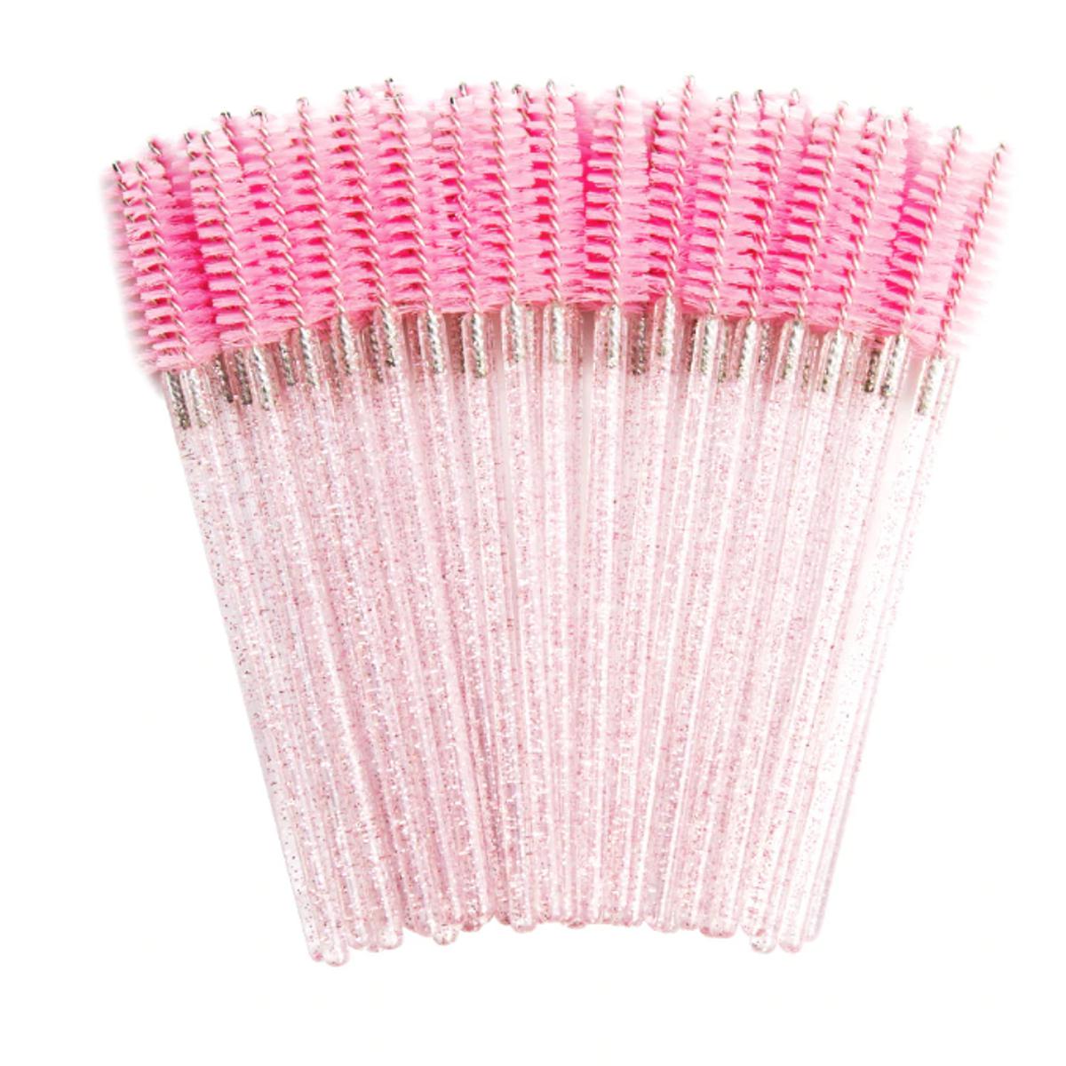 Pack of 5 Eyelashes Brushes Shocking Pink Glitter brushes Makeup Tools