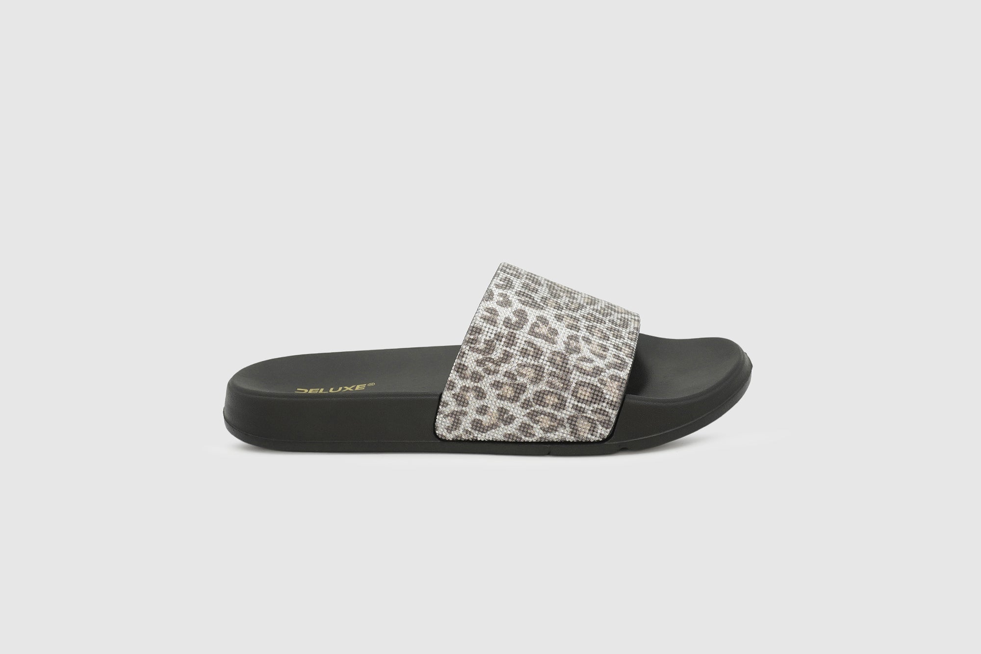 Deluxe Footwear open black Spotted Grace Slides For Women Slides - SS26