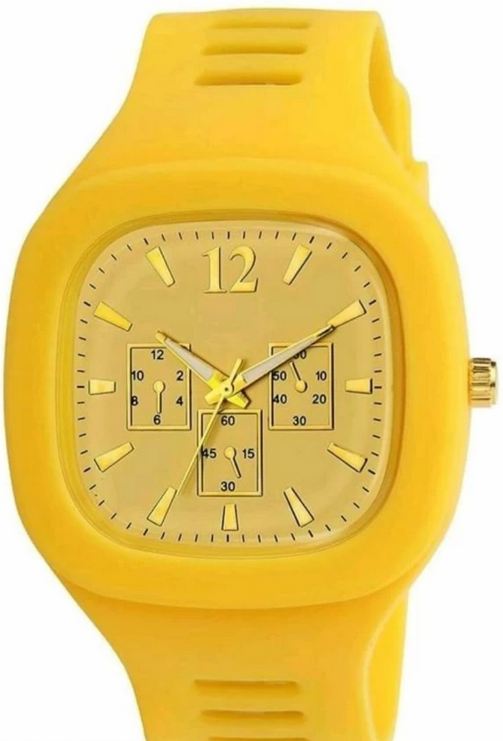 Trendy Stylish Square Dial Smooth Silicon Straps Casual Watch Stylish Analog Watch for Boys Men's