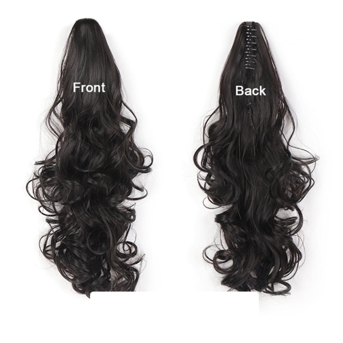 Long Curly Ponytail Hair Extensions With Claw Clip in 26 inches Natural Black Ponytail Hairpiece Weave Pony Tail Synthetic Hair
