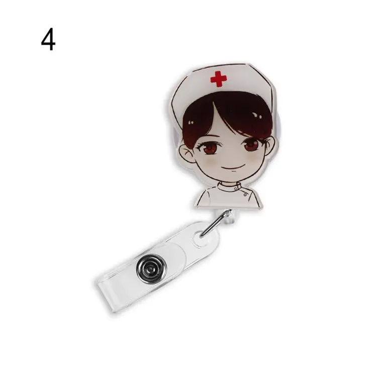1PC Unisex Cute Cartoon Mini Retractable Badge Reel Nurse