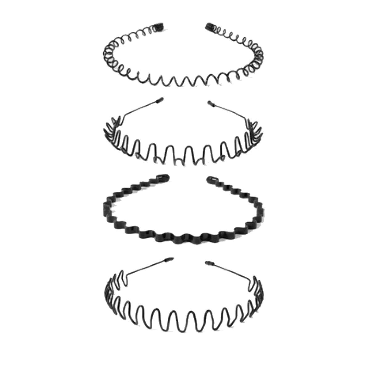 3PCS Wave Headband Metal Strong Hold Rust Free Hair Band Accessories for Men and Women Best Quality Strong Metal Zig Zag Hairband for Men & Women - Black