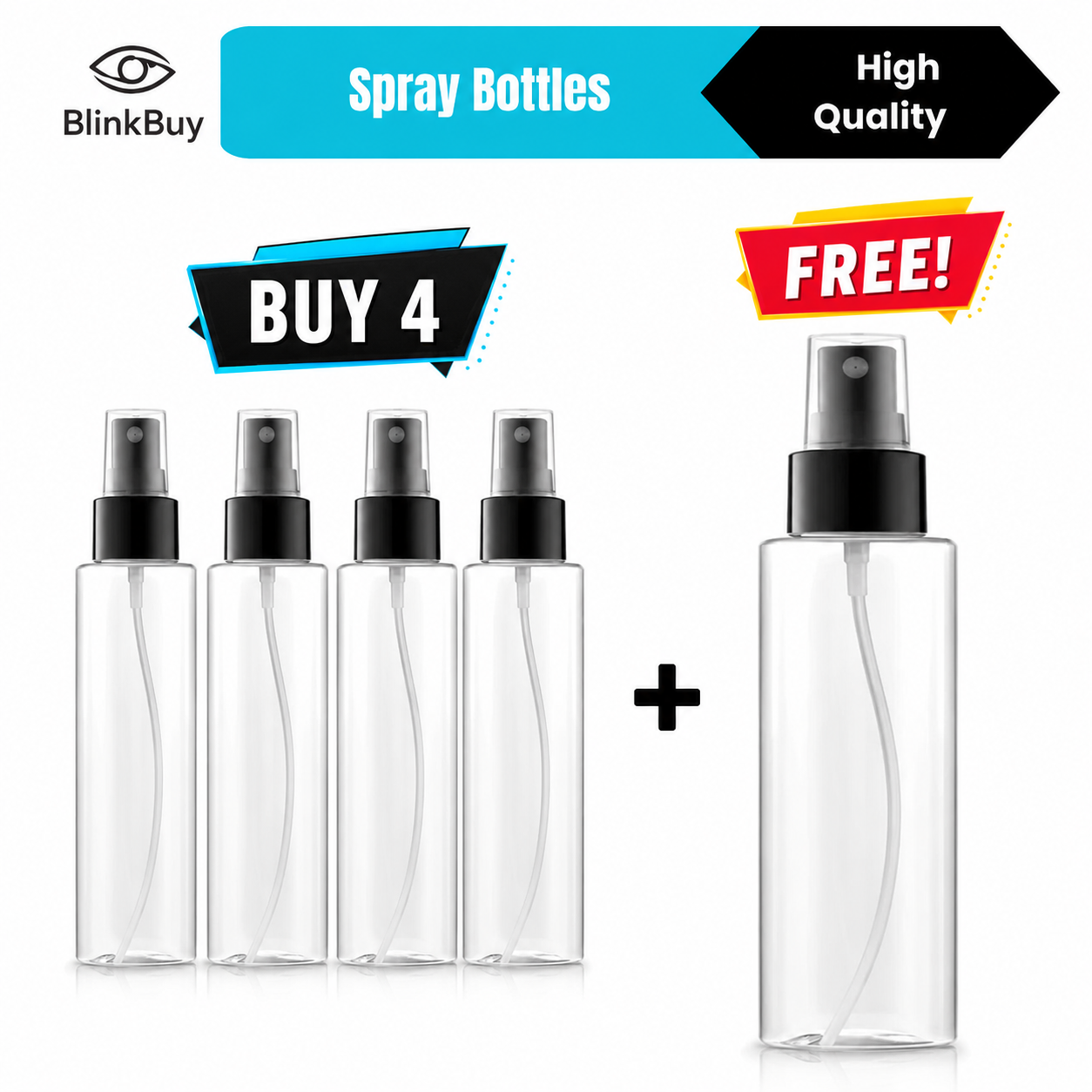 Empty Spray Bottle 100ml Pack of 2 Refillable Plastic Spray Bottles | Fine Mist Spray Bottle for Hair Oil, Perfume, Water & Cleaning Solution | Portable Travel Spray Container