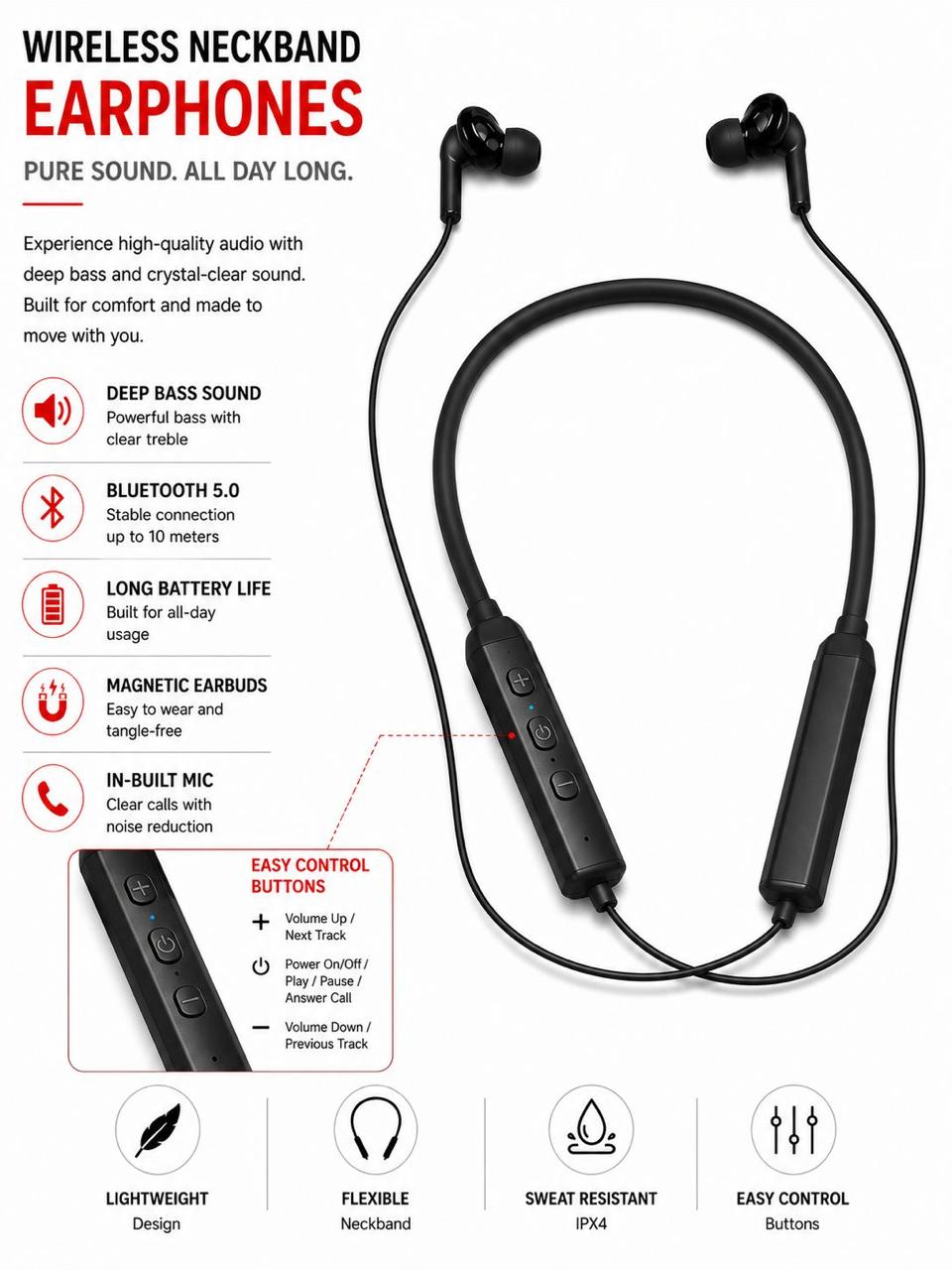 Wireless Headphones, P47 Bluetooth Foldable Headset with Microphone Support FM Radio TF for PC TV Smart Phones & Tablets Etc