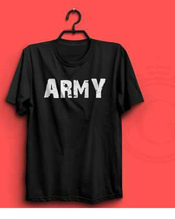 BLACK ARMY T-SHIRT FOR MEN: Buy Online 
