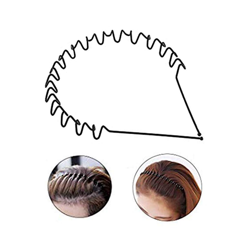 Black Metal Hair Band for Men and Women Hairband Daily Use Black Spring Zigzag Wave Metal Hair Hoop Band Unisex Sports Headband Head Ware Accessories New Fashion Hair Bands Women Girls Hair Accessories Hair Clips Beauty Tool