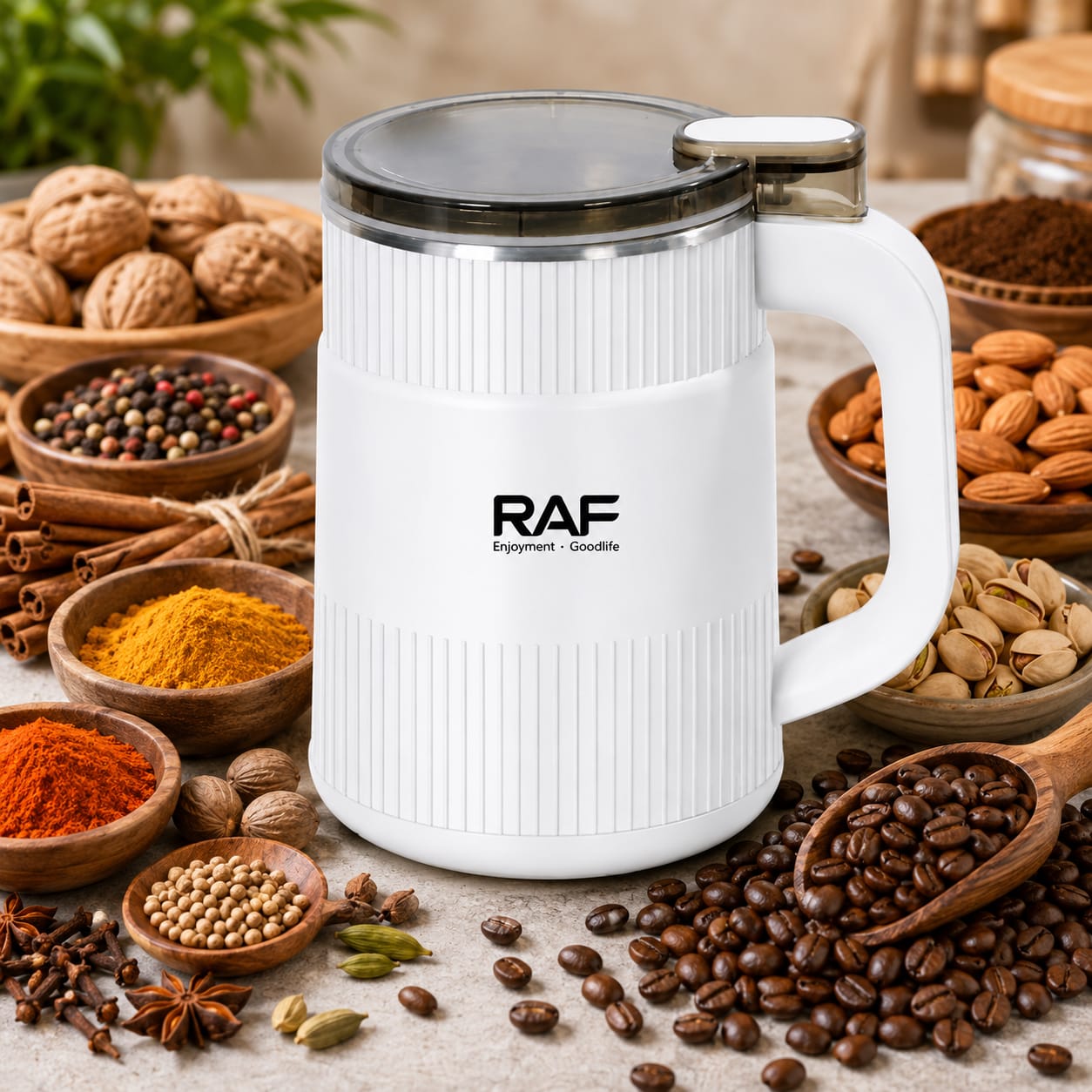 Grinder - Masala Grinder - 8 Blades Grander - 300W Grainder - High Quality - Durable Stainless Steel Blades - Powerful Motor Grinder