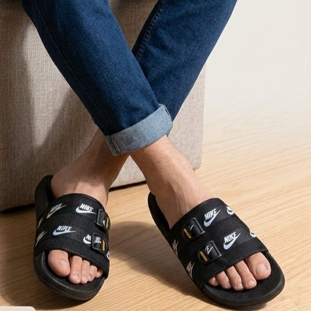 Nike Style Men’s/ Casual Slides – Red & Black Comfort Sandals
