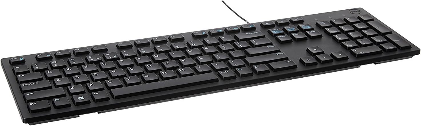 D-e-l-l Multimedia Ultra Slim Keyboard KB216 Smooth Keys, Slim Design PC and Laptop For Home and Office Use
