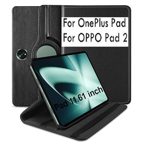 Compatible With OnePlus Pad and Oppo Pad 2/3 Case - 360 Degree Rotation Stand PU Cover for 11.61" Tablet (Not Fit Other Tablet)