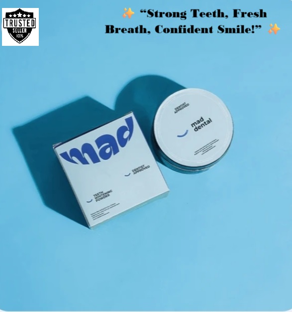 Mad Dental Herbal Tooth Powder | Natural Oral Care for Strong, White & Healthy Teeth | Anti-Cavity, Gum Care & Fresh Breath Formula | Herbal Teeth Whitening Solution for Plaque Removal & Oral Hygiene – Safe for Daily Use