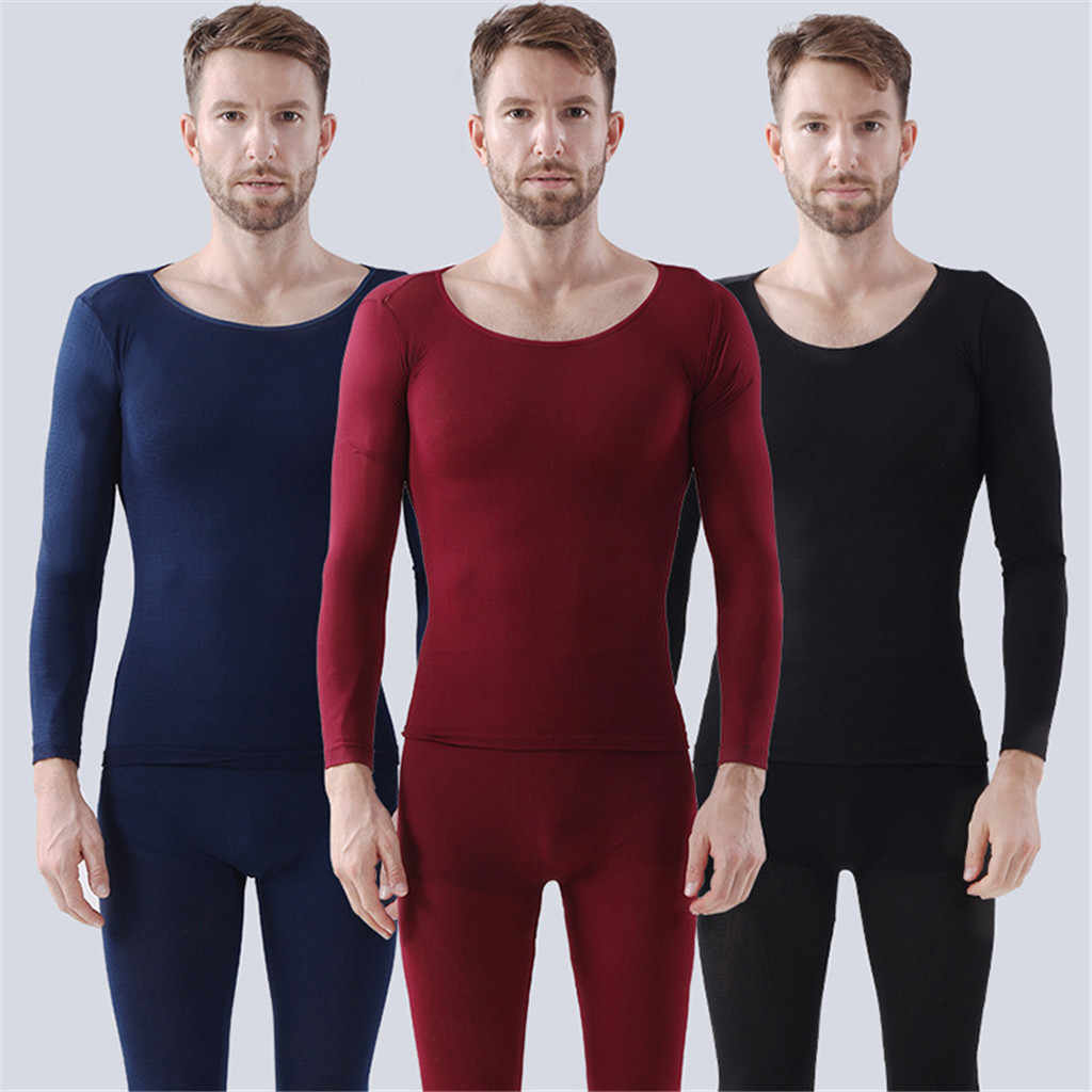 New Thermal Underwear Set Men Winter Long Johns Keep Warm Suit Two Pieces Inner Wear
