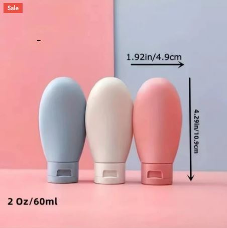 3 Pcs Silicone Reusable Travel Bottle Set – Leakproof, Refillable & TSA-Friendly Travel Toiletry Containers