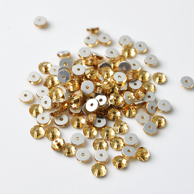 1000pcs 4mm Round Sew On Stone Crystal Color XILION Lochrose Sew On Rhinestone with One Hole for Wedding Dress