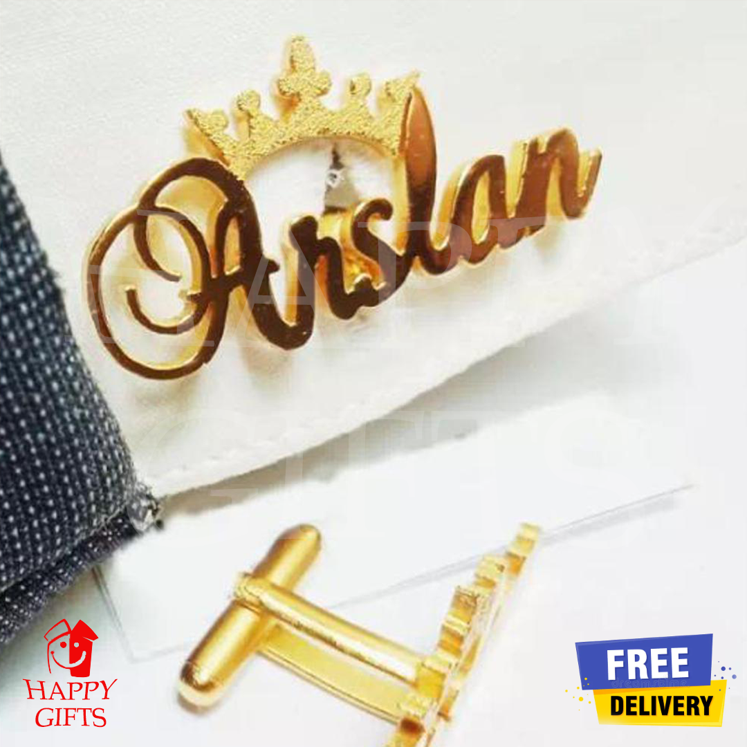 Customize Name Cufflinks, Customize Name Studs, Personalized Name Cufflinks, Cufflinks For Men with Name With Box Packing