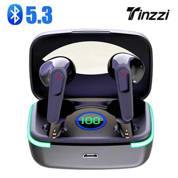 Tinzzi M80 TWS Bluetooth5.3 Game Headphones with Breath Light