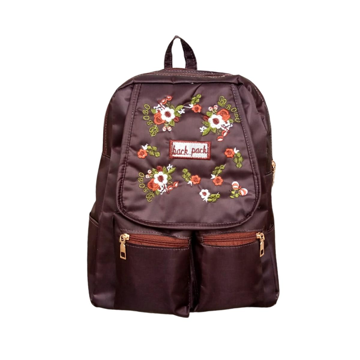 Stylish Parachute Brown Backpack for Girls Pre School College