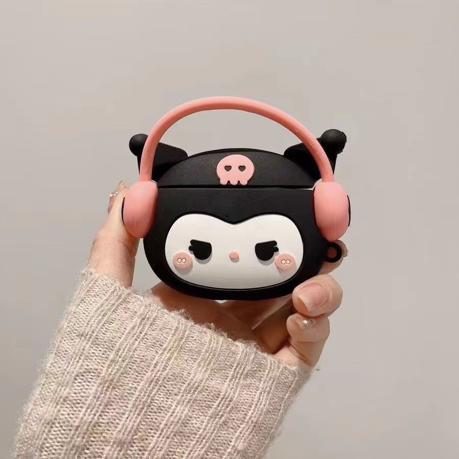 Cute Character 3D Silicone Protective Case Compatible for 𐤠irpods Pro 1 & 2 Case With Hook 𐤠irpods Protective Cover