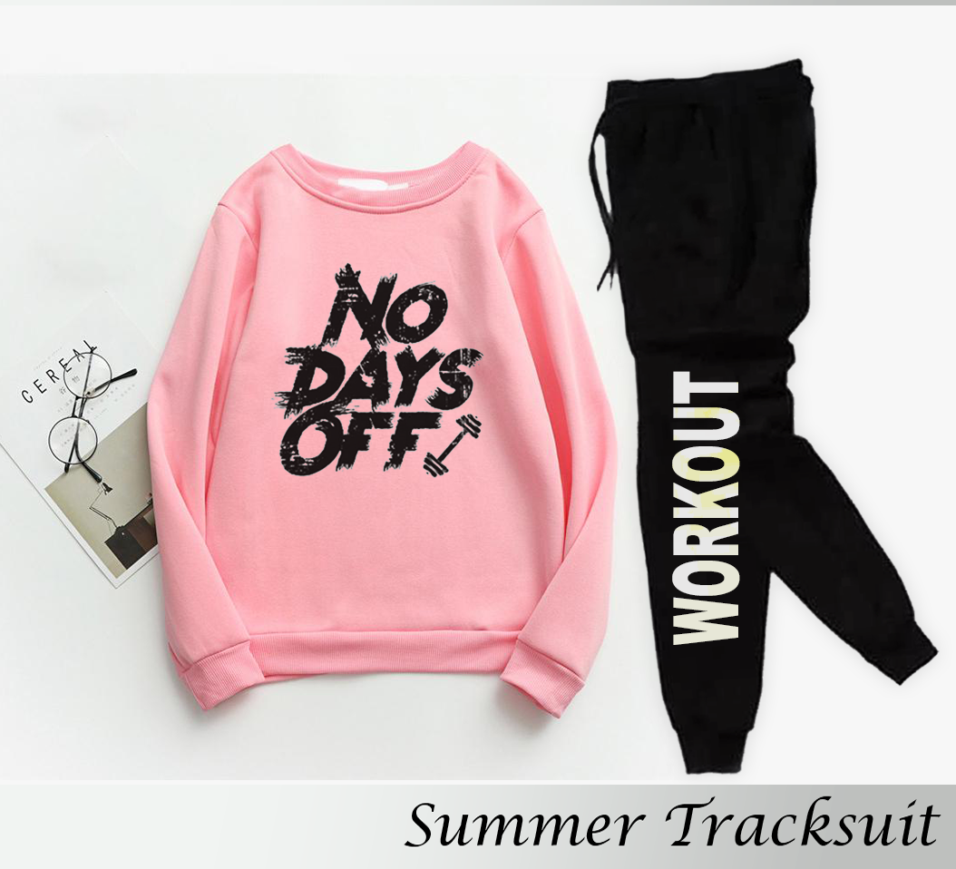 NEW ARRIVAL - NO DAYS OFF Printed Tracksuit Soft Fabric Summer Sweatshirt &  Trouser Trendy Track Suit for_Men_Boys_Girl_Women Trendy Fashion Wear Track  Suit Gym Sports Workout Wear: Buy Online at Best Prices