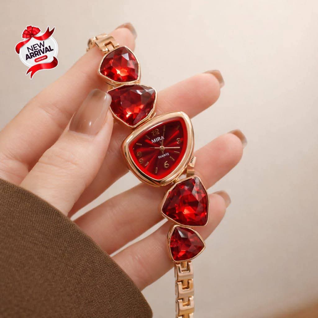 Premium Luxury Crystal Gemstone Ladies Watch | Elegant Fashion Bracelet Quartz Watch for Women