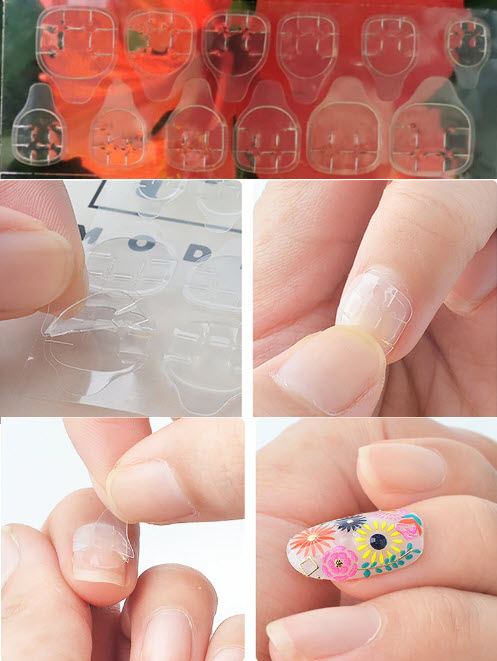 12 Pcs Nail Extension Stick Tools Transparent Double Side Adhesive Tapes Glue Sticker