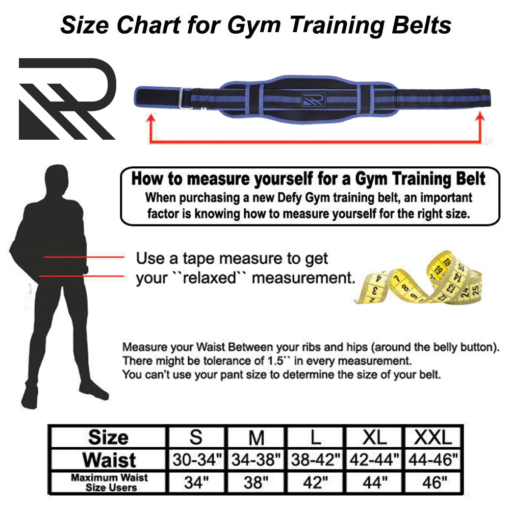 HR TradersWeight Lifting Belt Training Gym Fitness Bodybuilding Back Support Workout Blue