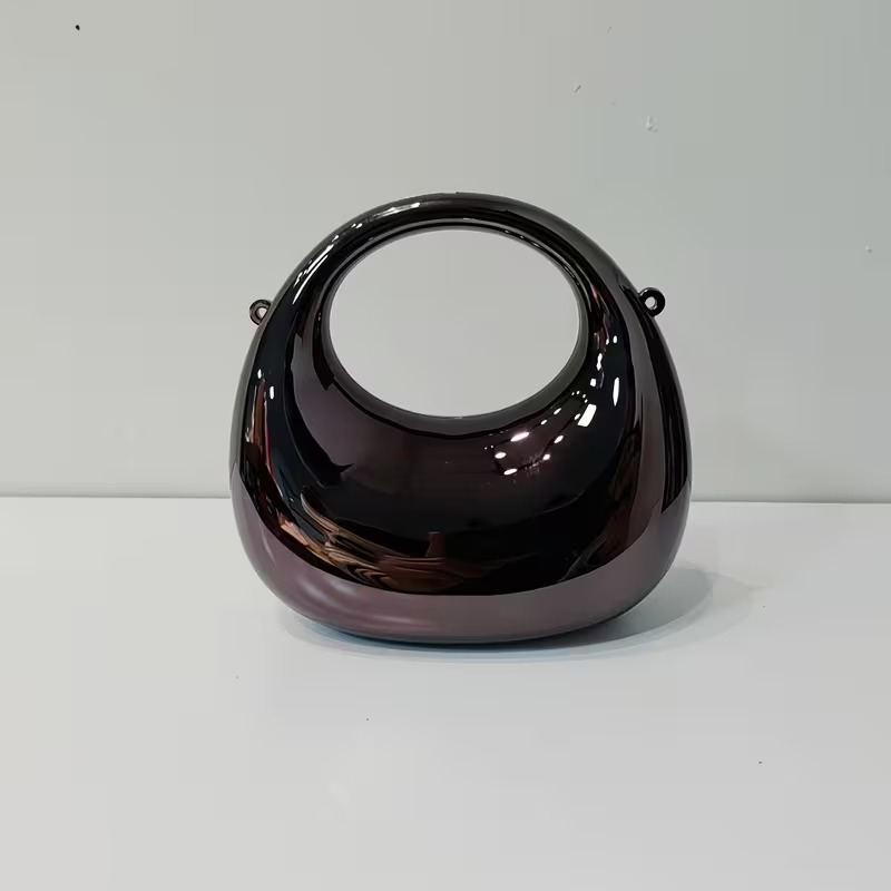 mini acrylic clutch half moon dsign shoulder bag for girlsMini Crescent Dinner Bag, Textured Acrylic Shoulder Chain Crossbody Purse, Clutch Alternative, Evening Bag, Creative Design, Stylish Crossbody, Lightweight Purse, Detachable Strap, Chain Strap Bag,