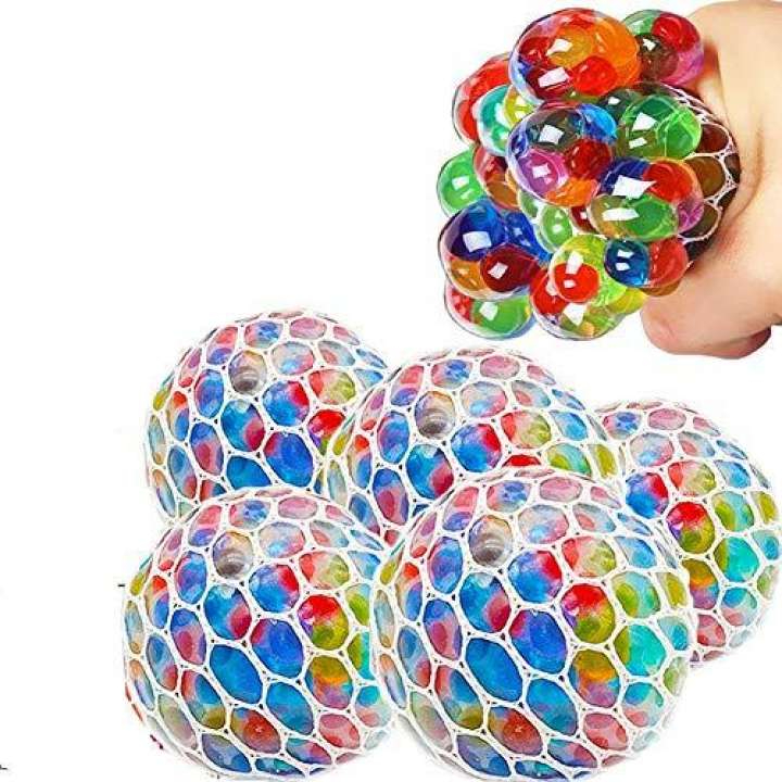 Magic Colour Changeable Grape Mesh Squish Ball Stress Release Toy Squeezing Rubber Vent Grape Ball, Hand Wrist Toy