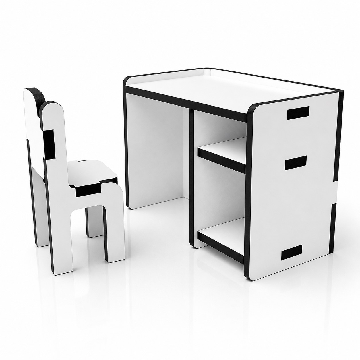 Dolls House Office Set, Miniature Computer Table for Dollhouse Furniture, Mini Desk, Dollhouse Accessory