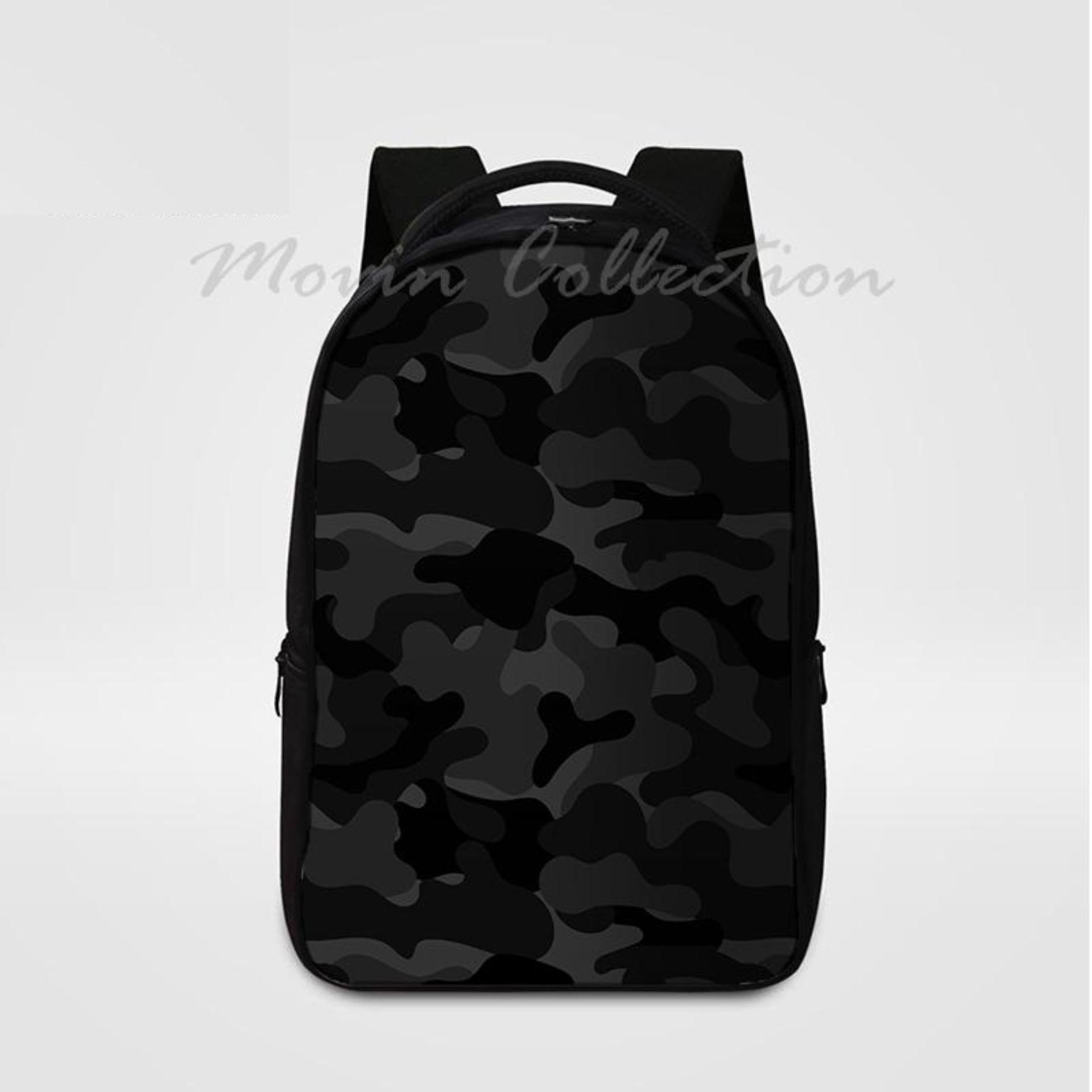 black camouflage backpack