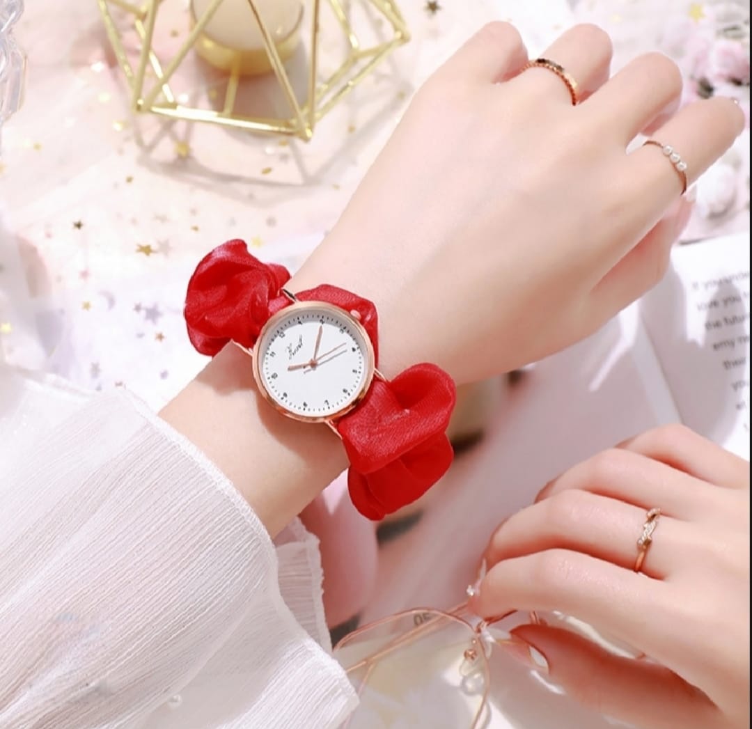 Scrunchies Watch For Girls & Women | Gift for Girls | New Korean Style Scrunchie Wrist Watches | Female Accessories | Pony Watch | Poni Watch |