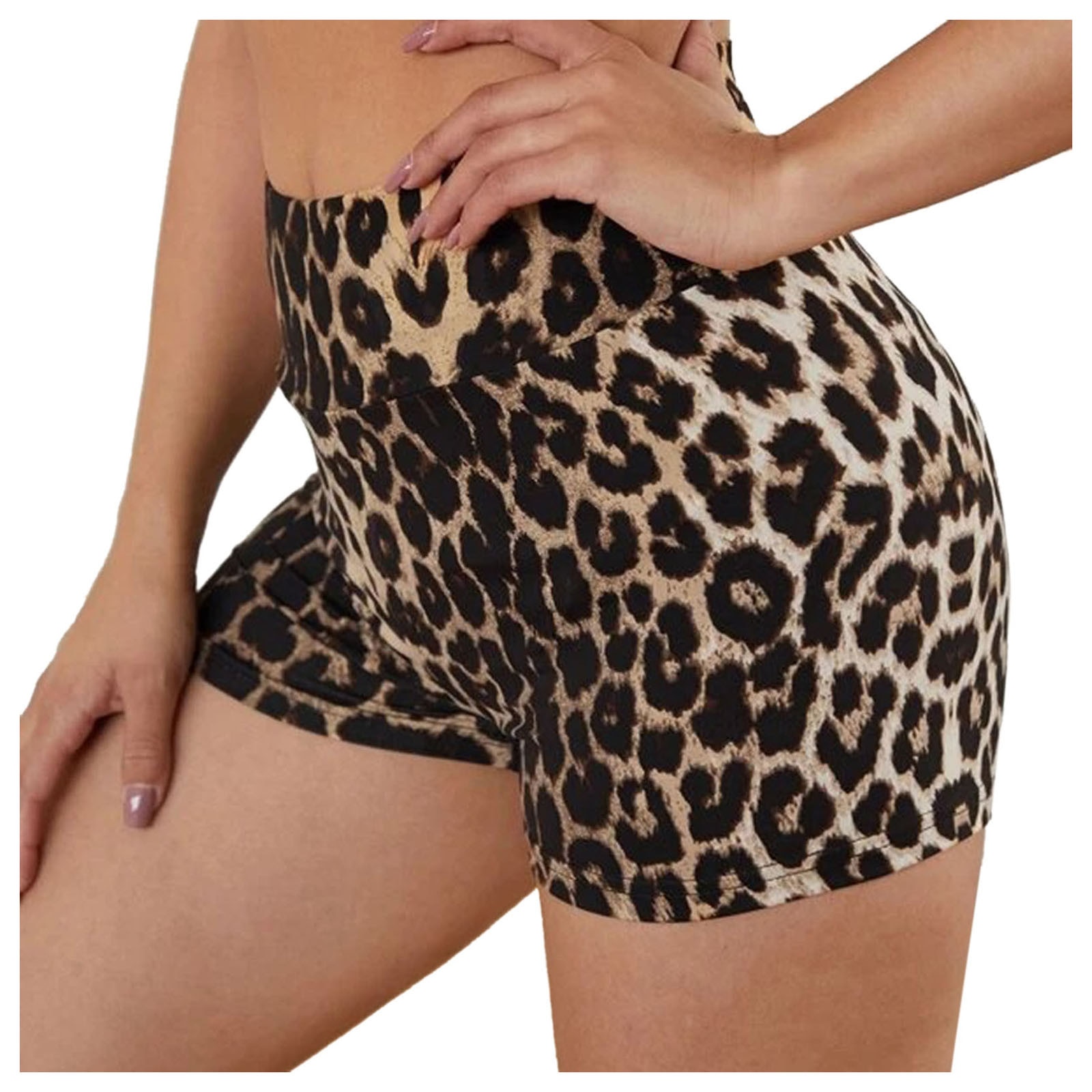 Leopard print athletic shorts best sale