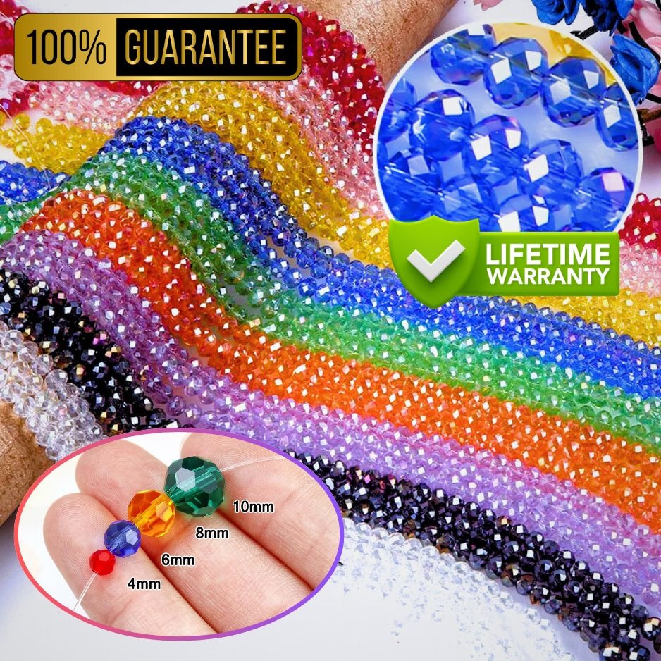 4mm Premium Crystal Beads for Jewelry Making and Embellishments - Multicolor, 4mm Sizes, Lifetime Warranty